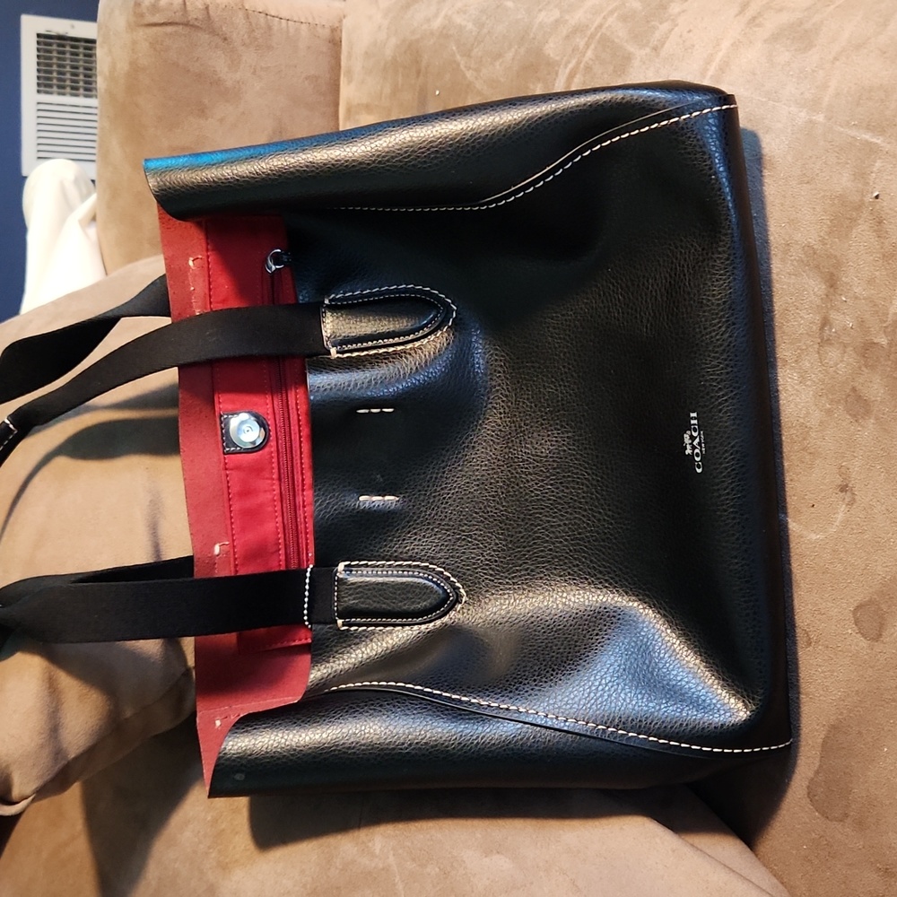 Coach Black and Red Derby Bag